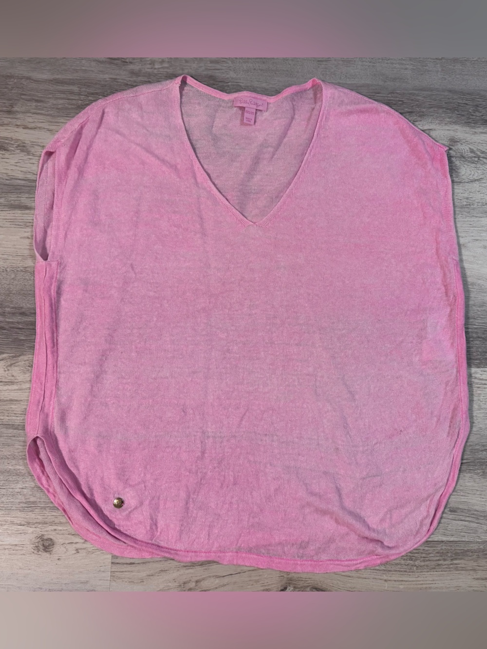 Lilly Pulitzer Light Pink Knit V-Neck Top